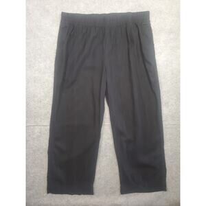 Women's Old Navy Size XL Black High-Rise Wide Leg Pull On Linen Pants